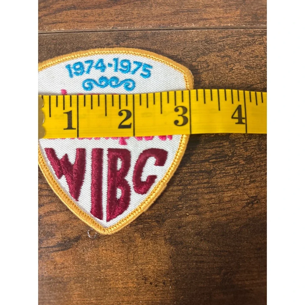 Vintage 1974-1975 WIBC League Champion Bowling Patch Shield Embroidered Retro